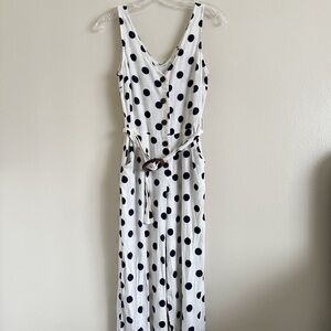Monteau Los Angeles Polka Dot Jumpsuit with Belt